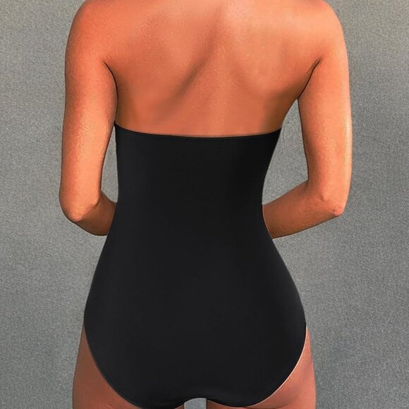 Women Sexy Tummy Control One Piece Swimsuits - Black, Large - Picture 9 of 9